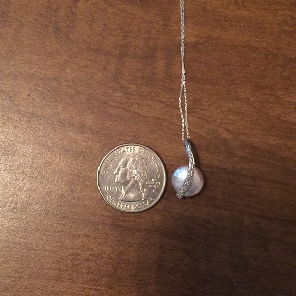 10kt WG Cultured Pearl Pendant necklace - Picture 6 of 6